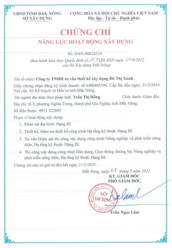 CHỨNG CHỈ NĂNG LỰC HOẠT ĐỘNG XÂY DỰNG